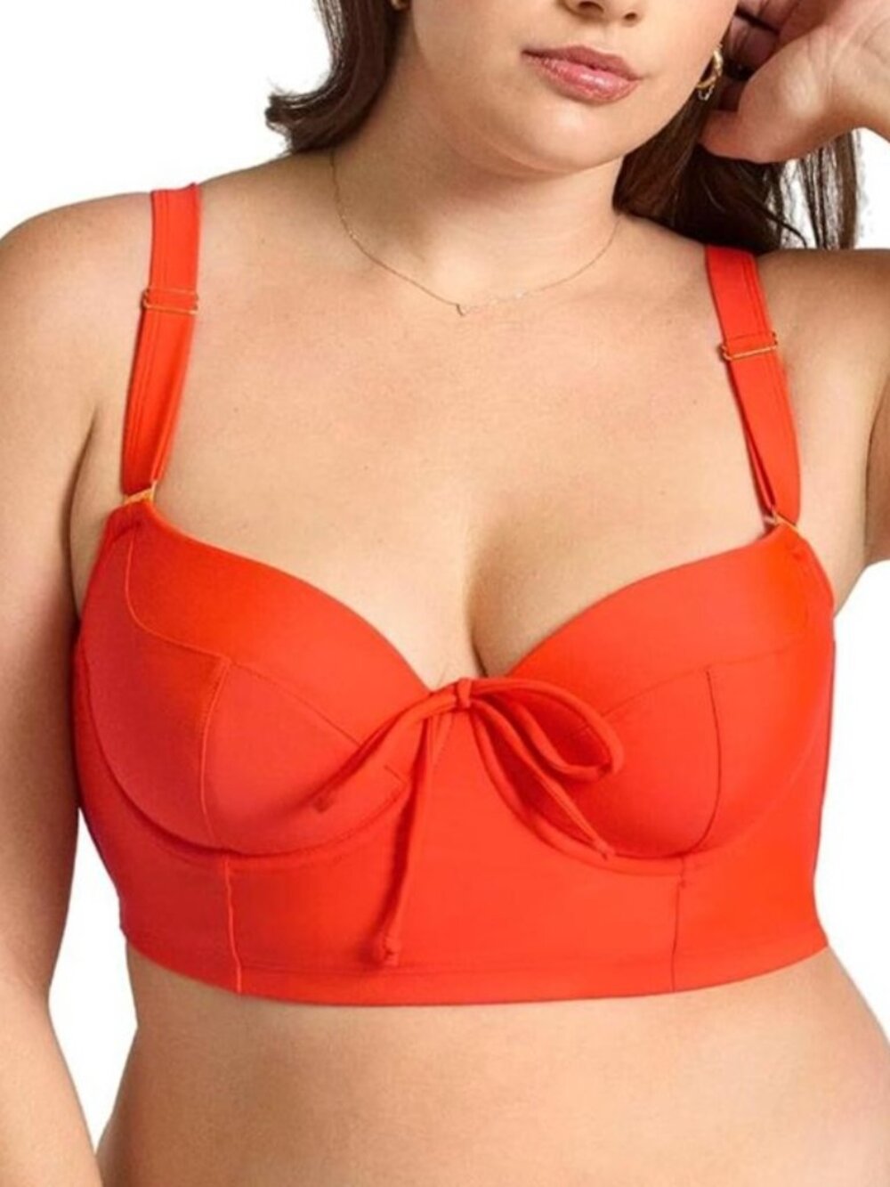 ✨Smart & Sexy Women's Plus-Size Long Lined Underwire Swim Bikini Top 36DDD NWOT